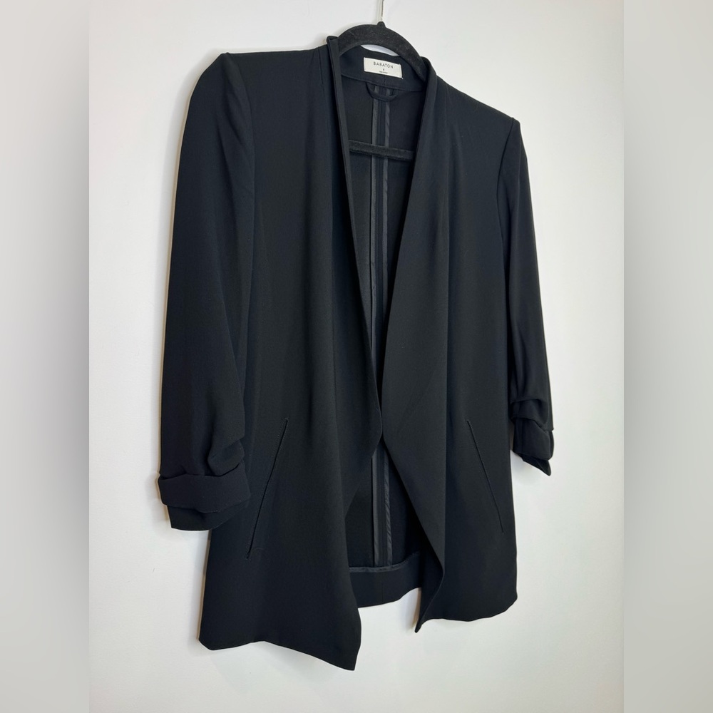 Aritzia Babaton Power Blazer Black Open-Front Women's Blazer Jacket size 2 - Picture 4 of 8